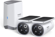 2 Pack 3K Solar Security Camera Wireless Outdoor Dual Lens CCTV