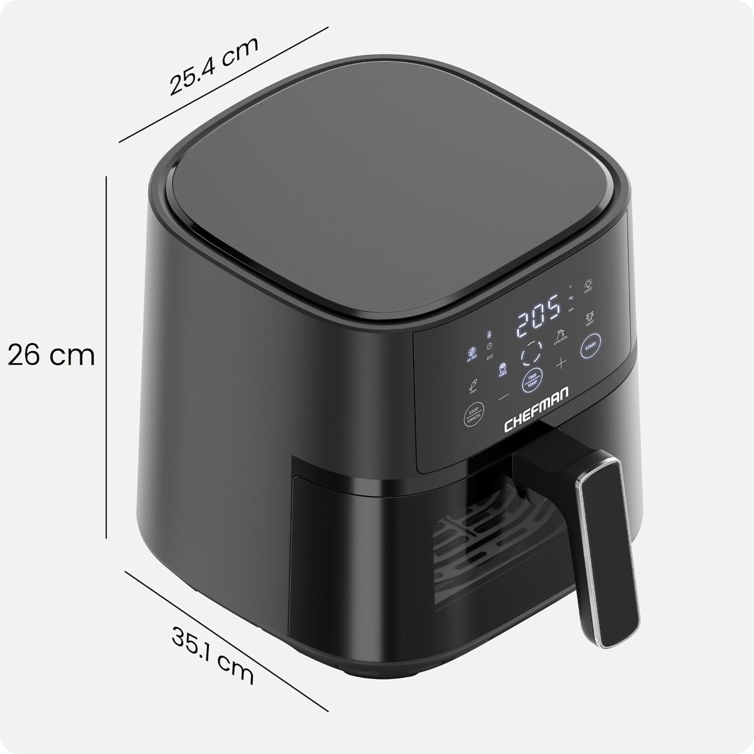Digital Air Fryer 3.75L | Touch Control, Window View, 4 Presets, Non-Stick