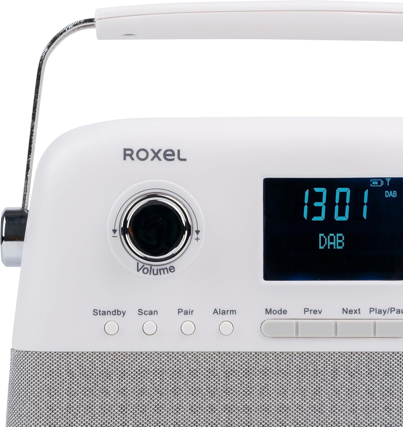 Portable DAB+/FM Retro Radio with Bluetooth, USB, AUX & Alarm – White