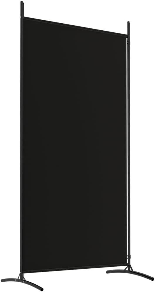 Black 2 Panel Room Divider 175cm Folding Privacy Screen – Modern Fabric