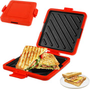 Microwave Toastie Maker Non-Stick Silicone Heatwave Technology Red