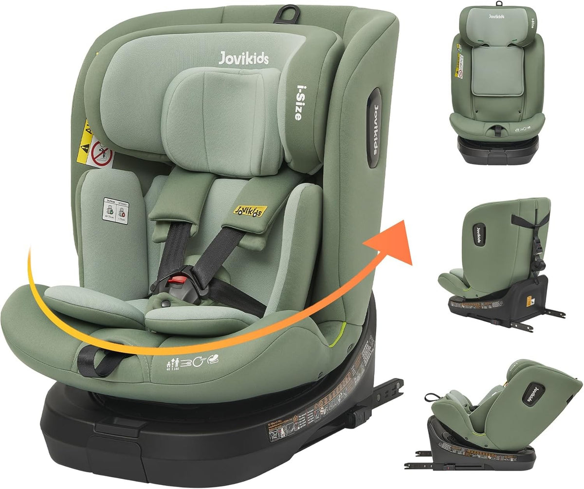360° Rotating ISOFIX Car Seat i-Size 0–12 Years 40–150cm Newborn to Child