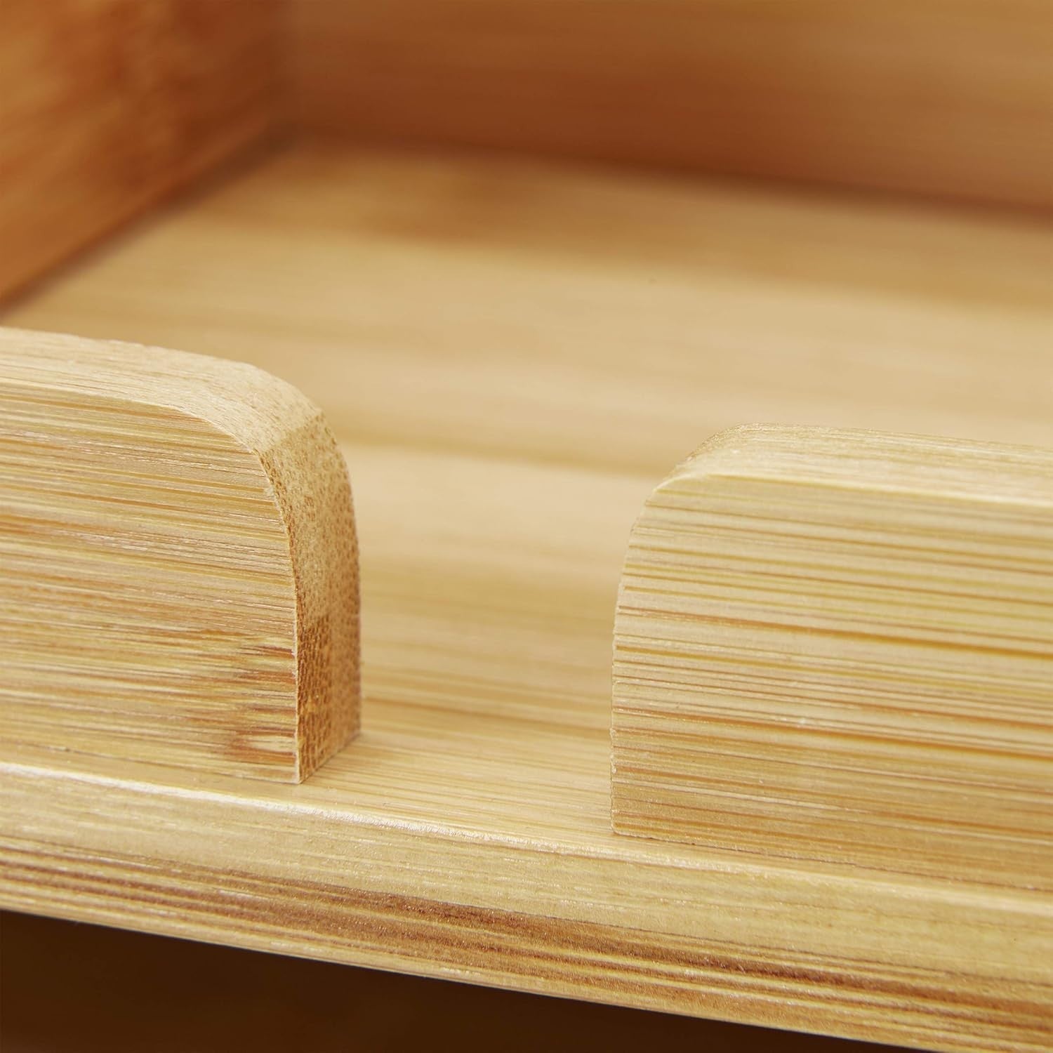 Bamboo Desk Organiser with Drawer & A4 Letter Tray, 7 Compartments