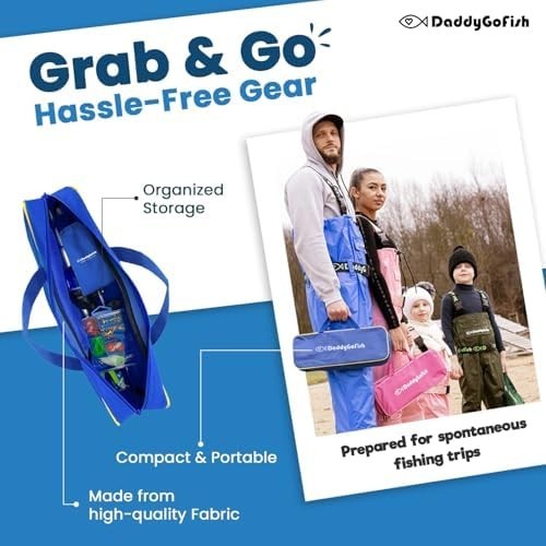 Kids Fishing Rod & Reel Starter Set with Tackle Box 4-5ft Kit