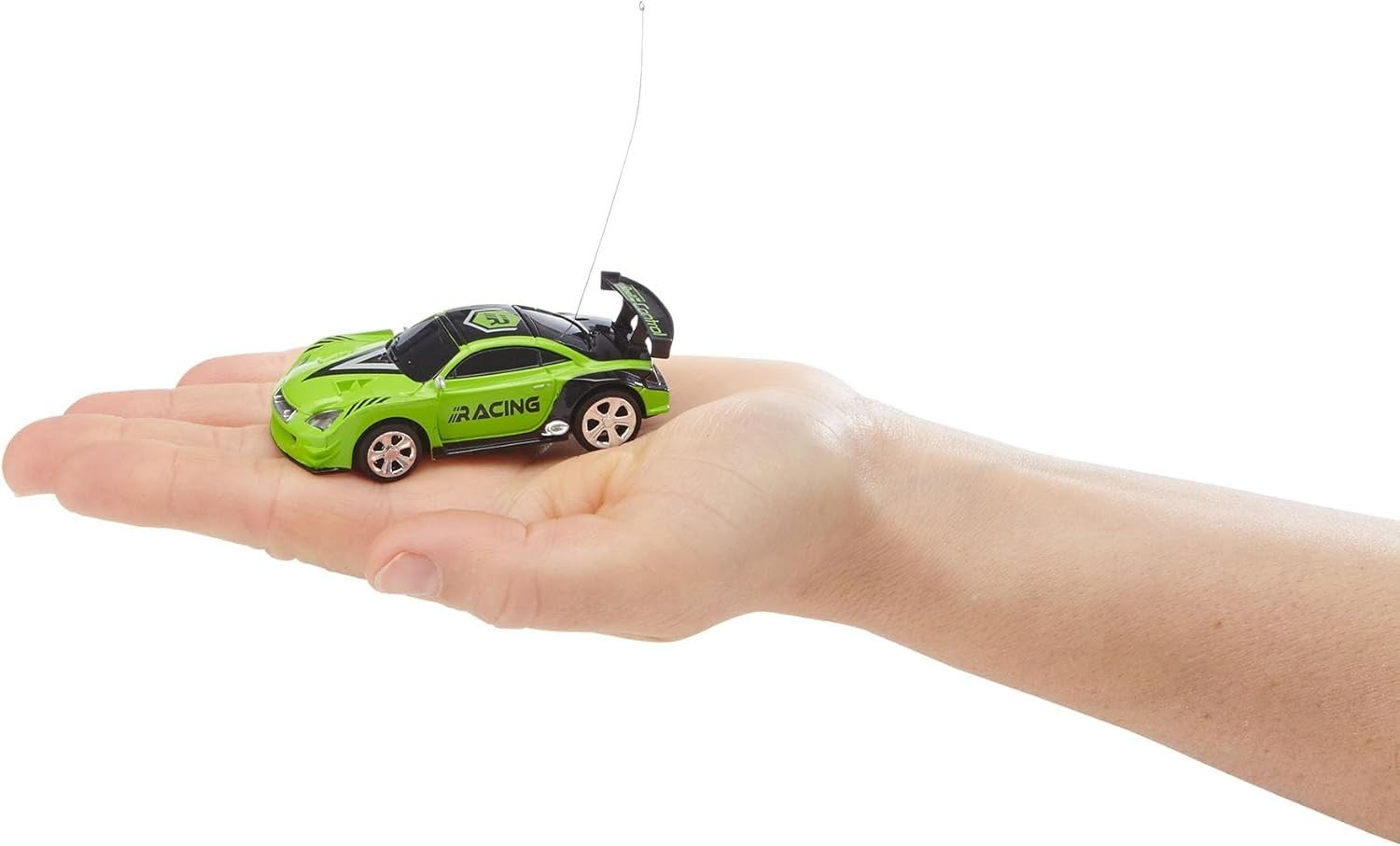 Mini RC Racing Car in Can – 40MHz Remote Control Toy with Cones, Green 8cm
