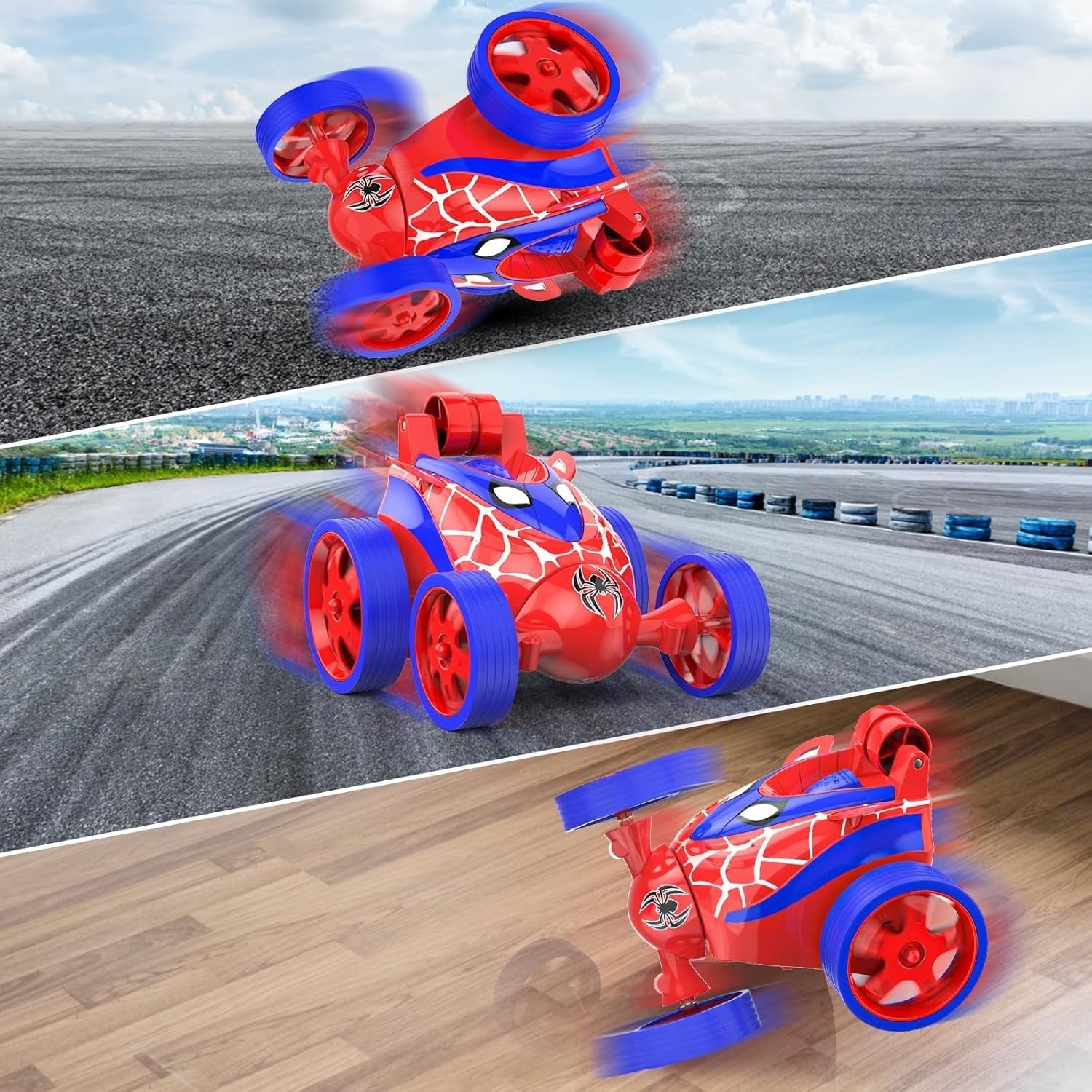 Spider Mini RC Stunt Car Toy for Kids 3–7 – 360° Spins, Vertical Drive