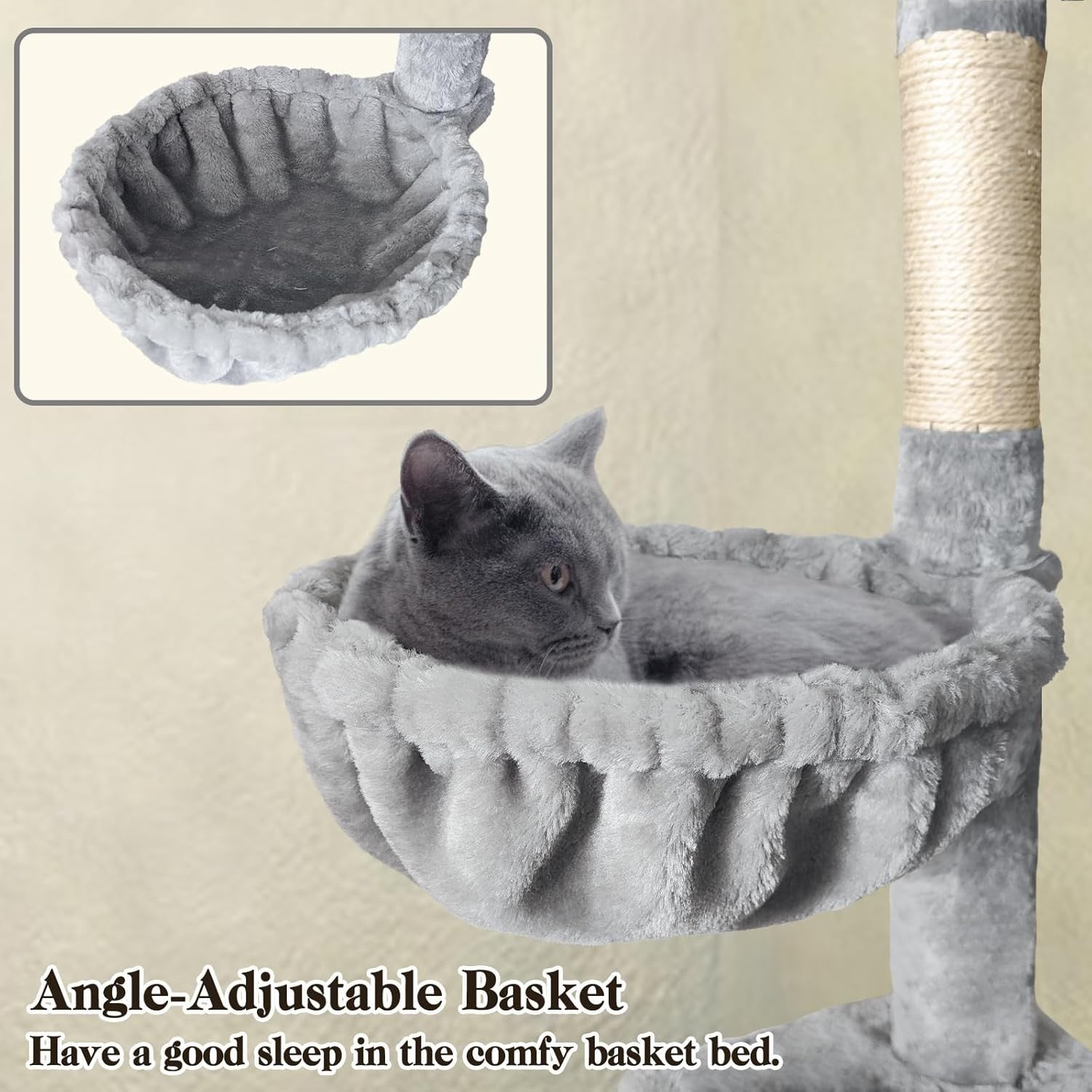 Large Cat Tree Tower 177cm Multi Level Condo Hammock Scratching Posts