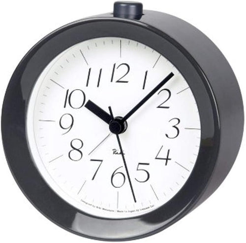 Minimalist Wooden Alarm Clock Silent Quartz Bedside Desk Clock Grey
