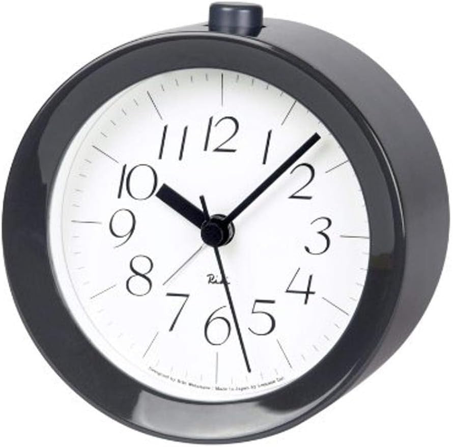 Minimalist Wooden Alarm Clock Silent Quartz Bedside Desk Clock Grey