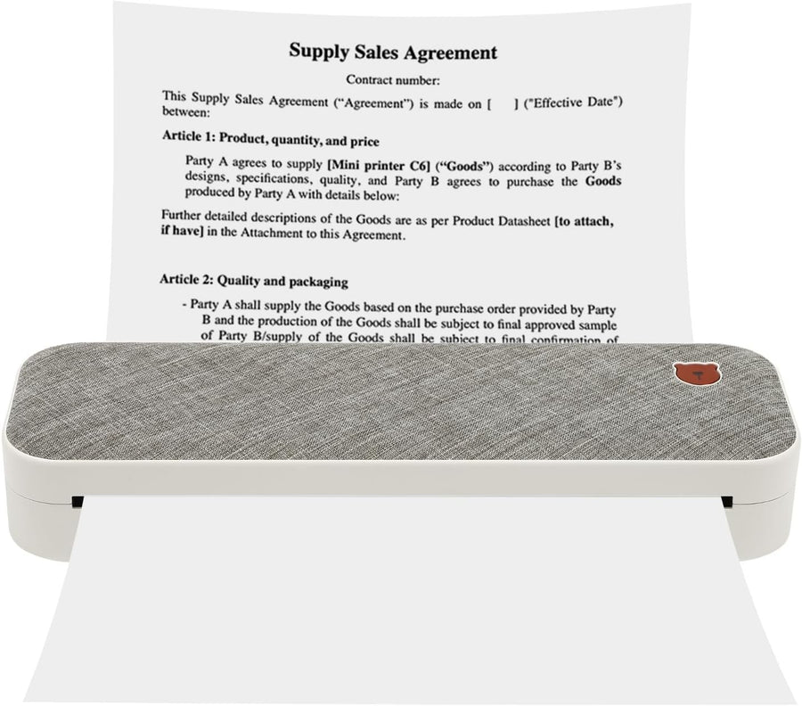 Portable A4 Thermal Printer – Wireless Bluetooth Inkless Printer