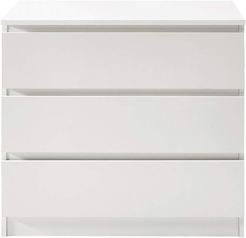 White 3 Drawer Chest | Modern Slim Storage Cabinet | Bedroom Hall Unit