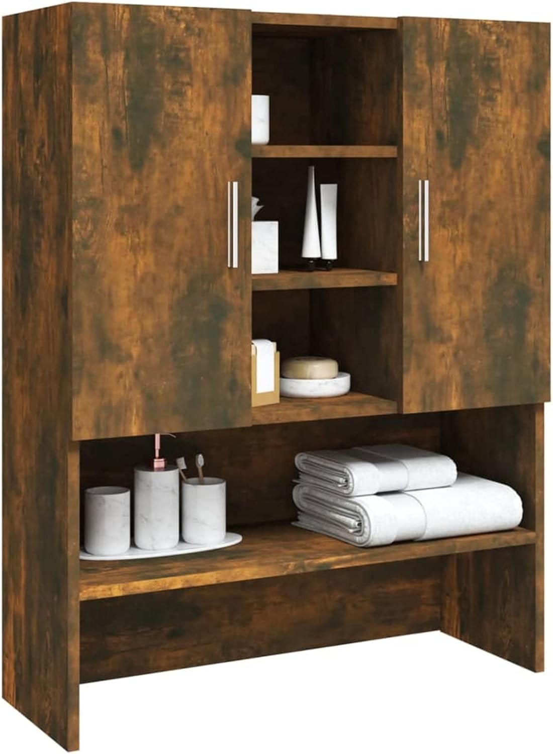 Washing Machine Storage Cabinet Laundry Bathroom Cupboard Shelves Oak Effect