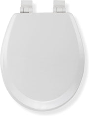 Carron Wooden Toilet Seat White Oval Soft Close Antibacterial Hinges