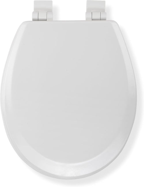 Carron Wooden Toilet Seat White Oval Soft Close Antibacterial Hinges