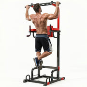 Red Multifunction Power Tower Pull-Up Dip Station Home Gym 200kg