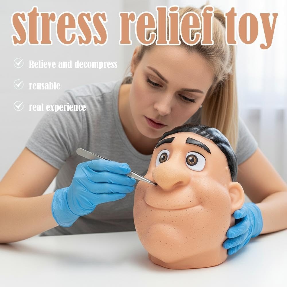 Black Pimple Popper Fidget Face Silicone Zit Stress Relief Toy