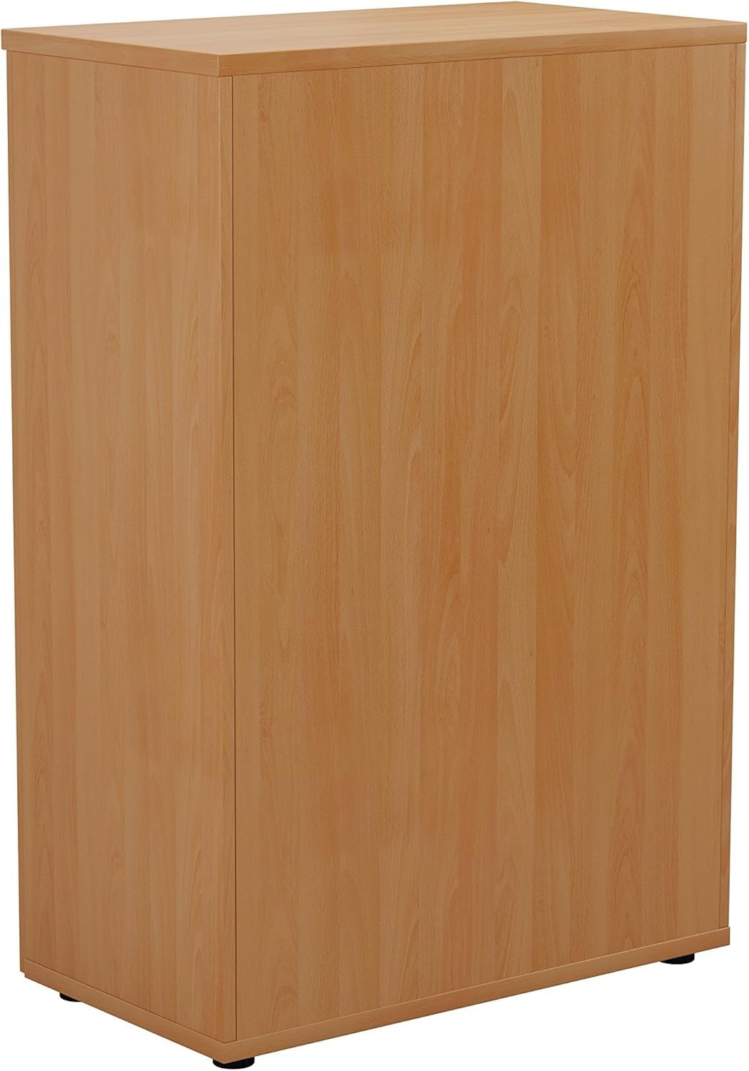 Beech Office Storage Cupboard 3 Shelf Lockable 120cm Tall Unit
