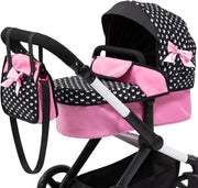 3in1 Dolls Pram Pushchair Carrycot Set Adjustable Handle Tall Toy Buggy