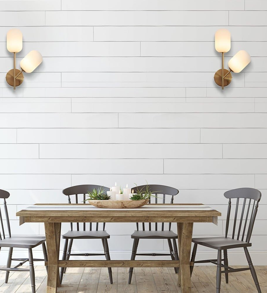 Modern Wall Light Double Lamp Gold Aluminium Bronze Glass Cylinder for Home