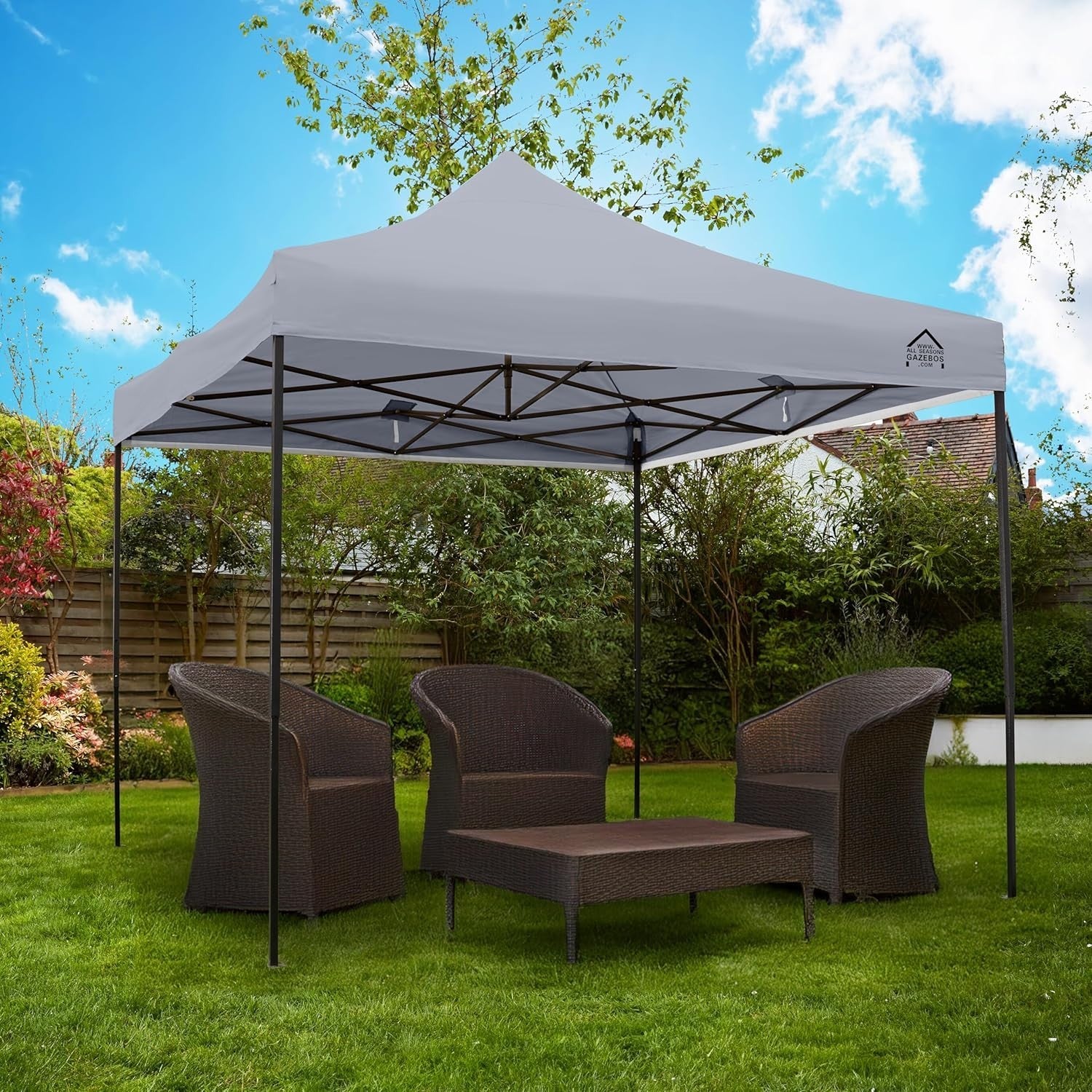3x3M Metallic Grey Pop Up Gazebo Heavy Duty Waterproof Outdoor Tent
