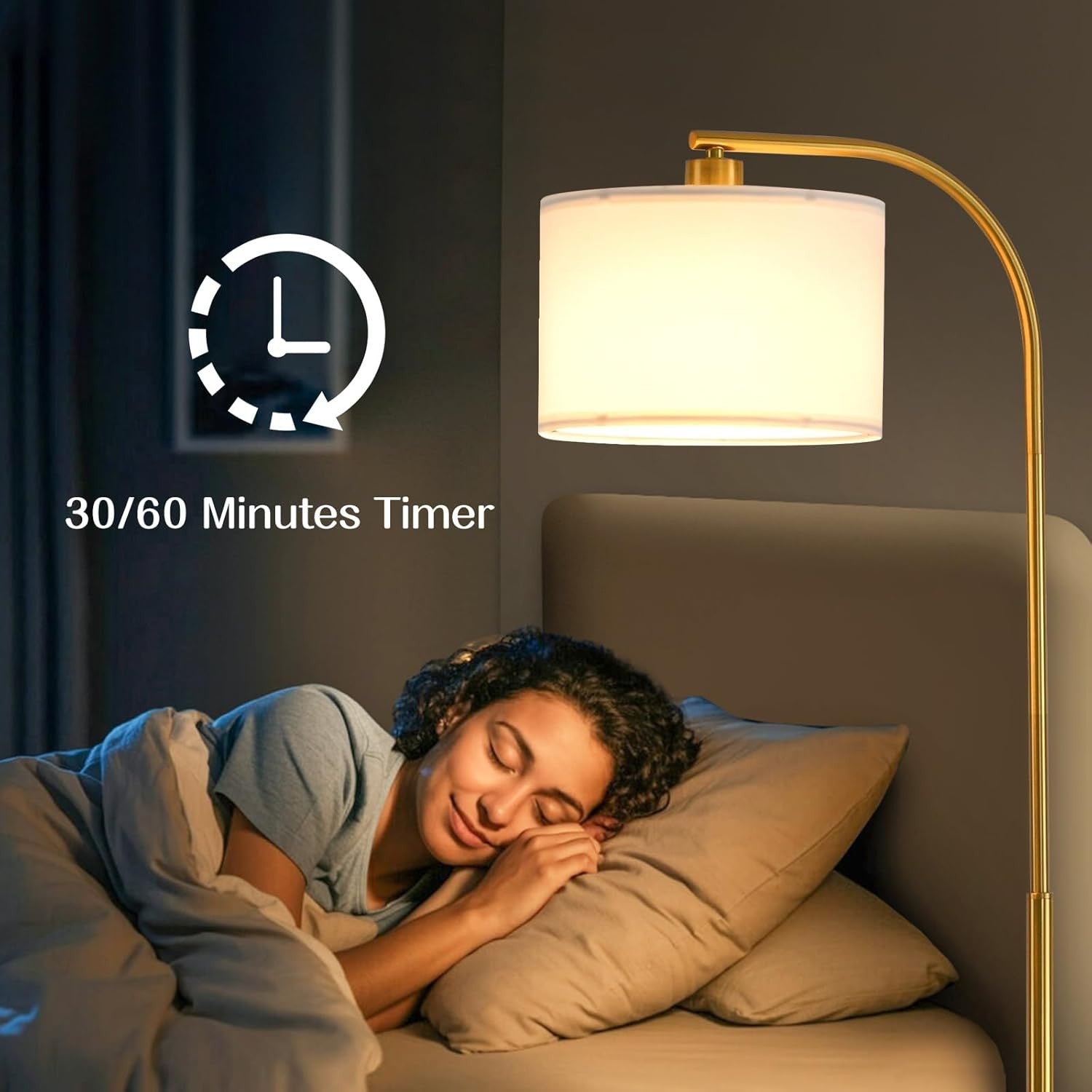 Gold Floor Lamp LED Dimmable Remote App Control RGB Smart Standing Light