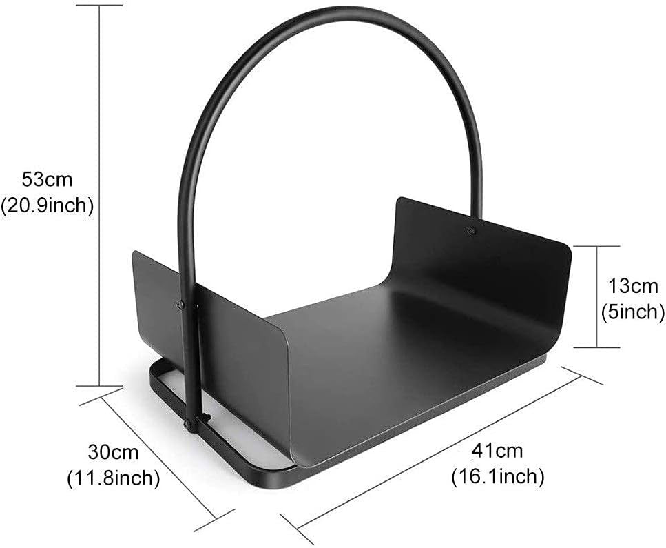 Heavy Duty Metal Firewood Log Cradle with Handle, Sturdy & Space-Saving