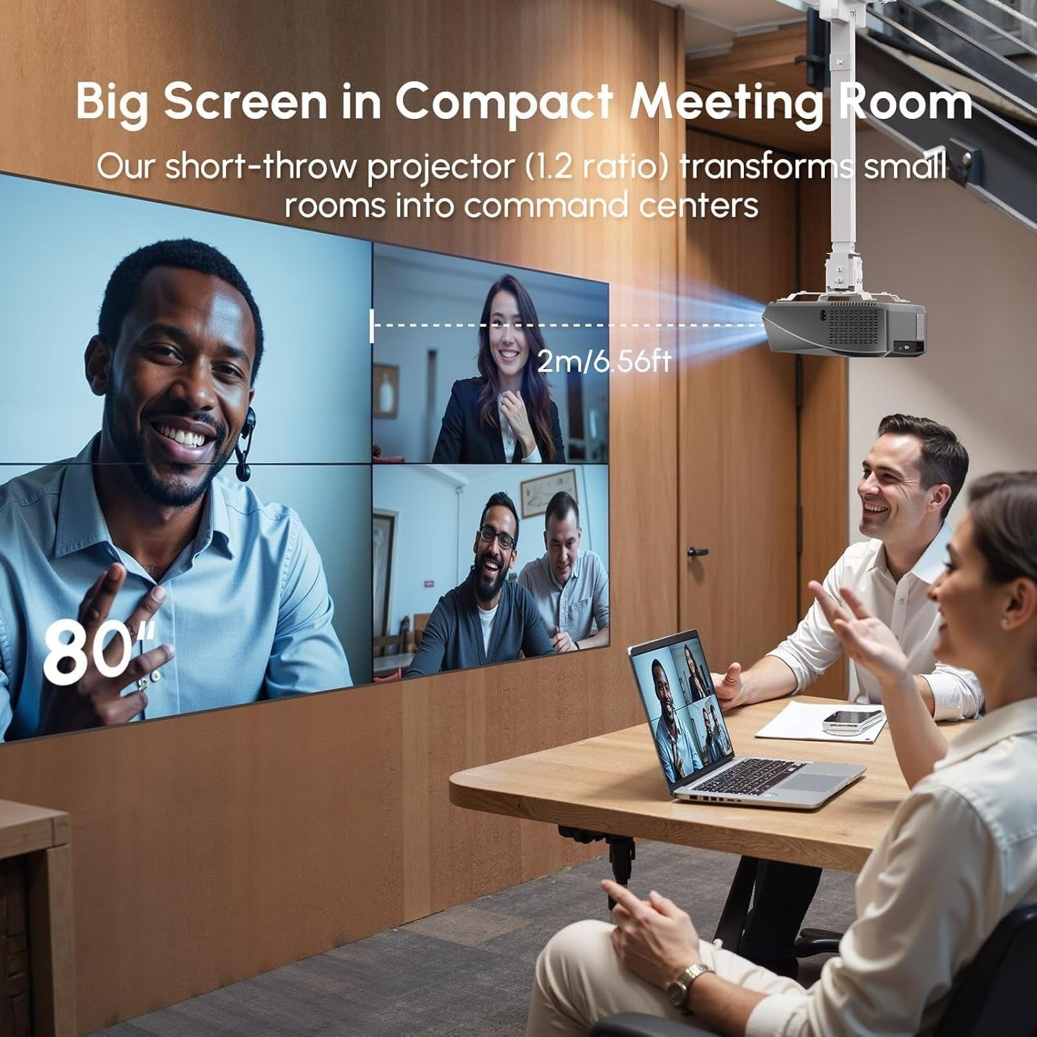2300ANSI 4K Smart Projector Google TV WiFi6 Dolby NFC