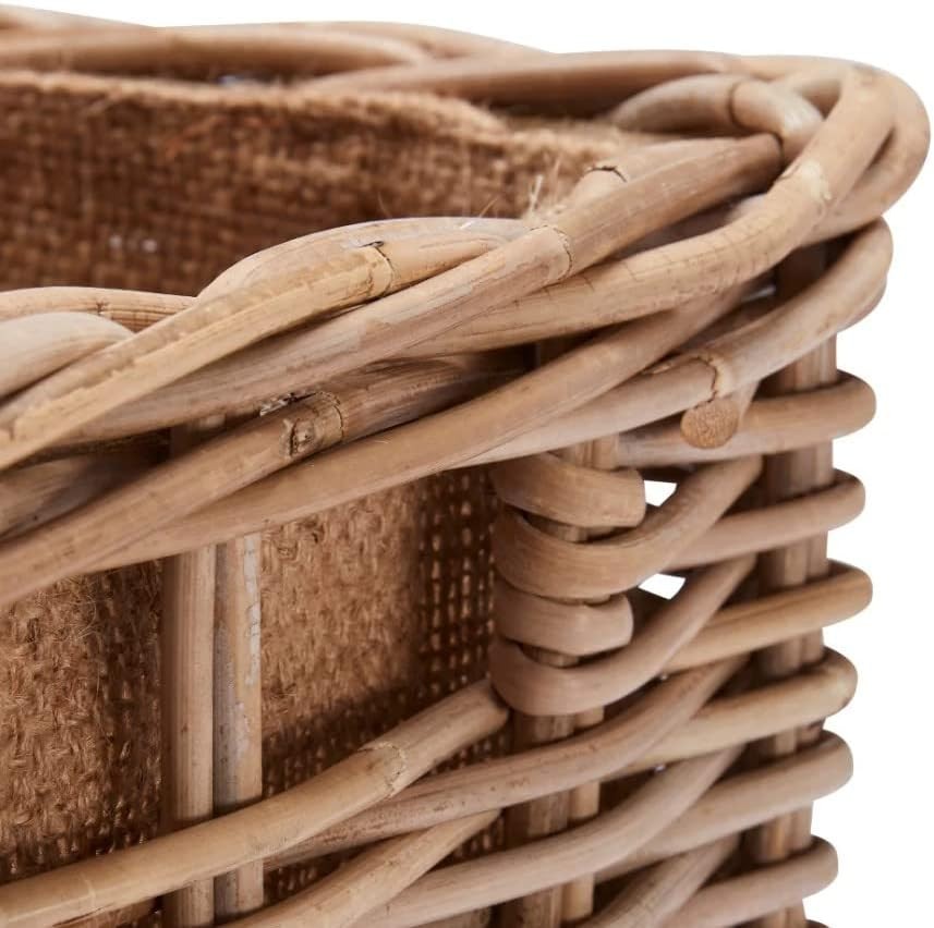 Large Kubu Rattan Laundry Basket on Wheels – Handmade Woven Storage Box 70x44x54