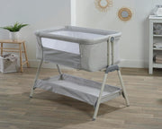 Adjustable Bedside Crib with Mesh Panel & Storage Shelf Baby Co Sleeper Grey