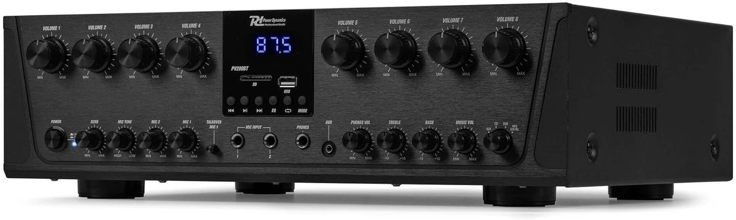 8-Zone Audio Amplifier | 8x100W Bluetooth USB FM Optical RCA Multiroom HiFi