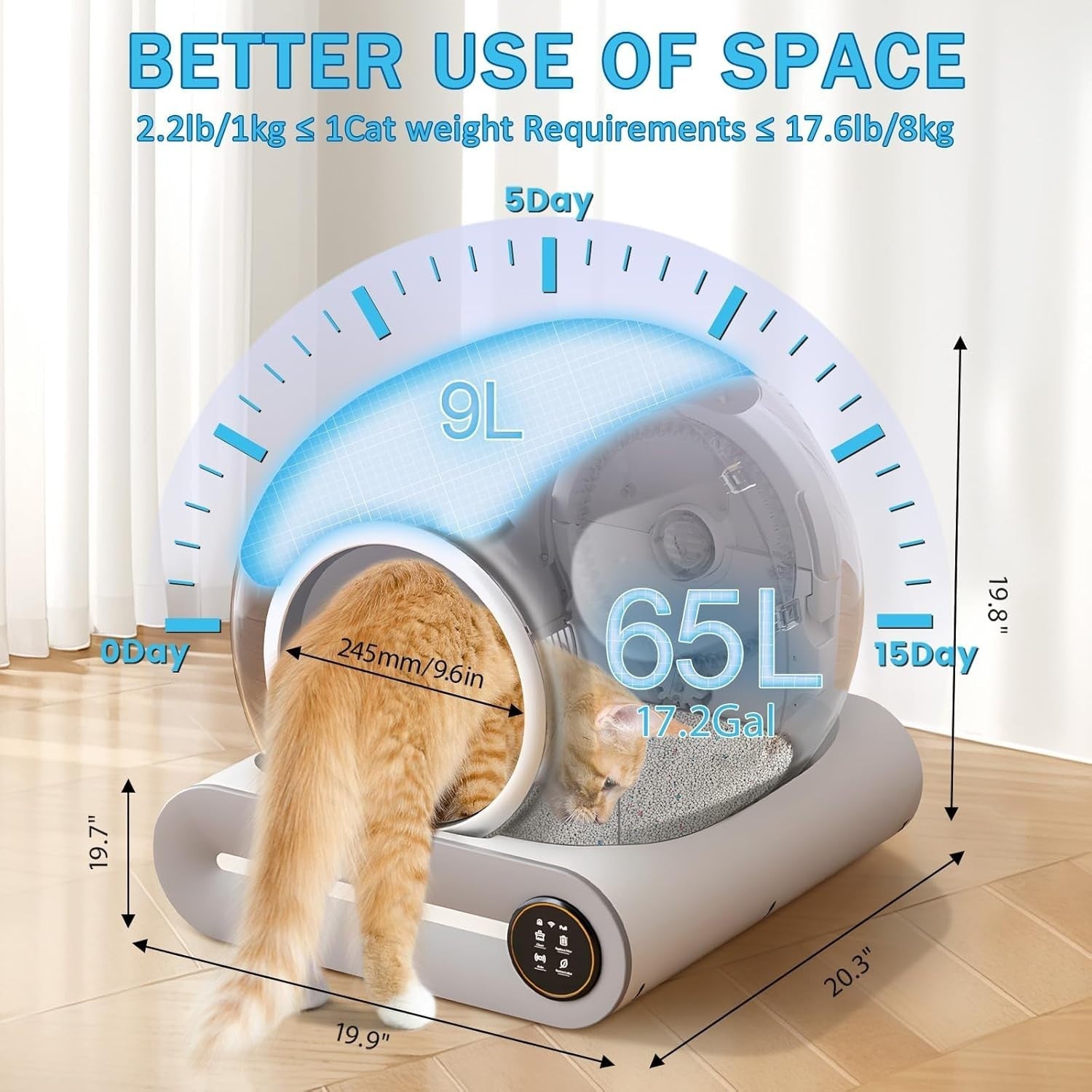 Self Cleaning Cat Litter Box App Control Auto Deodorizing Smart XL