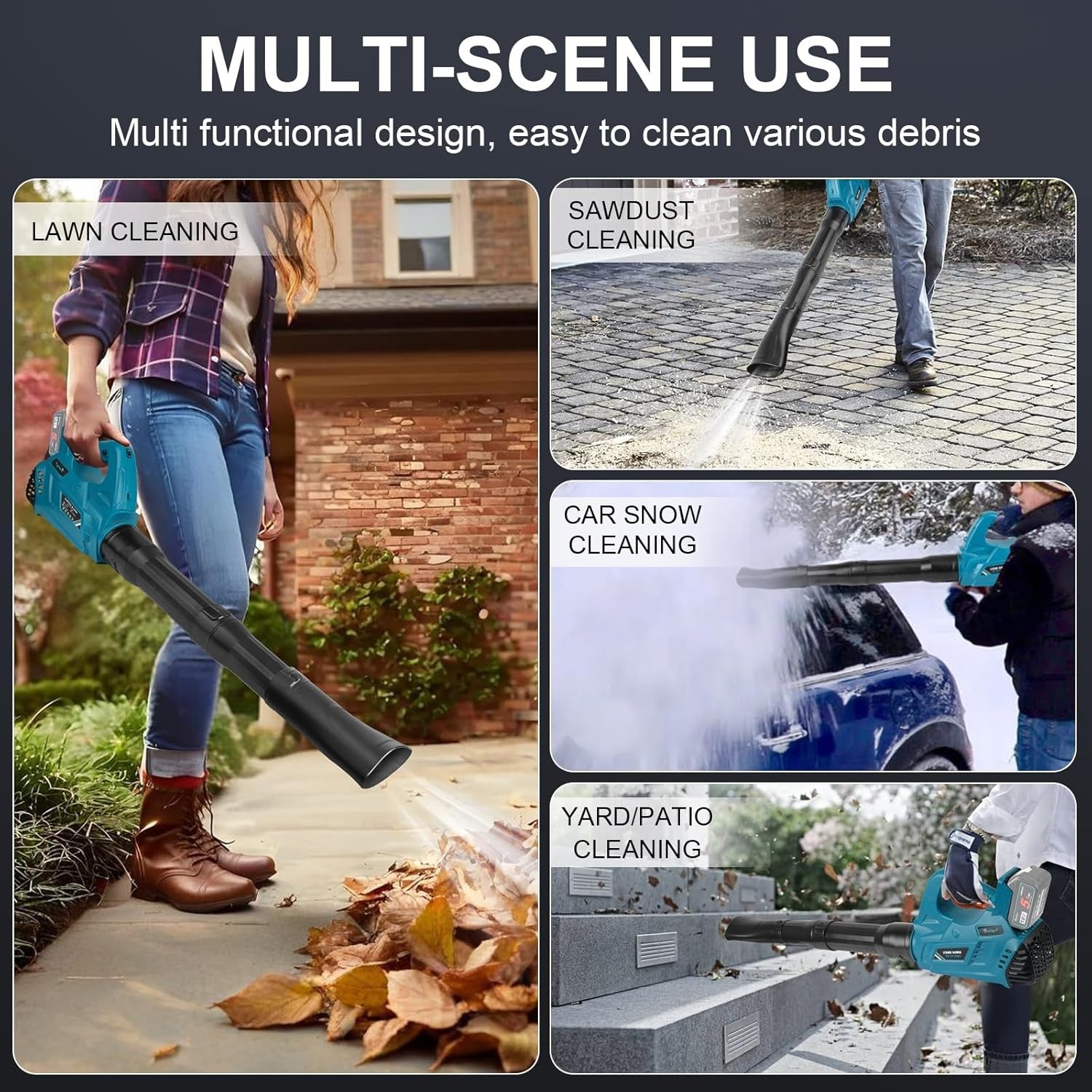 Cordless Leaf Blower 18V Battery Compatible Pro Power Lightweight Handheld