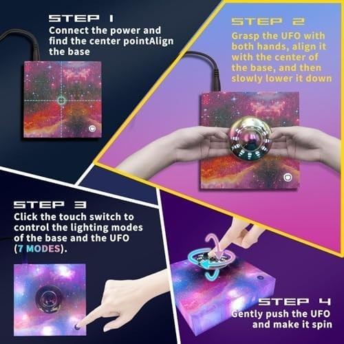 Magnetic Levitation UFO Lamp 360° Floating Desk Decor Color-Changing Night Light