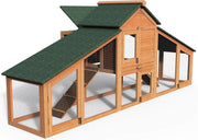 Small Wooden Chicken Coop with Run Nest Box Easy Clean Hutch 2 Hens