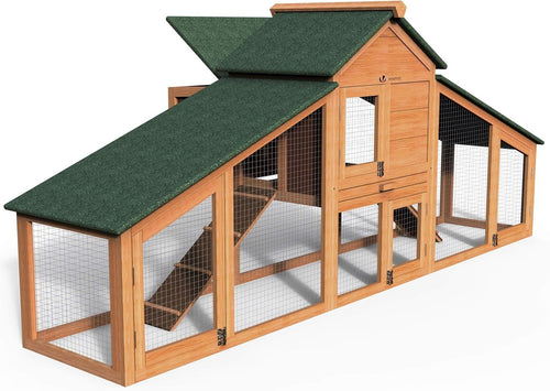 Small Wooden Chicken Coop with Run Nest Box Easy Clean Hutch 2 Hens