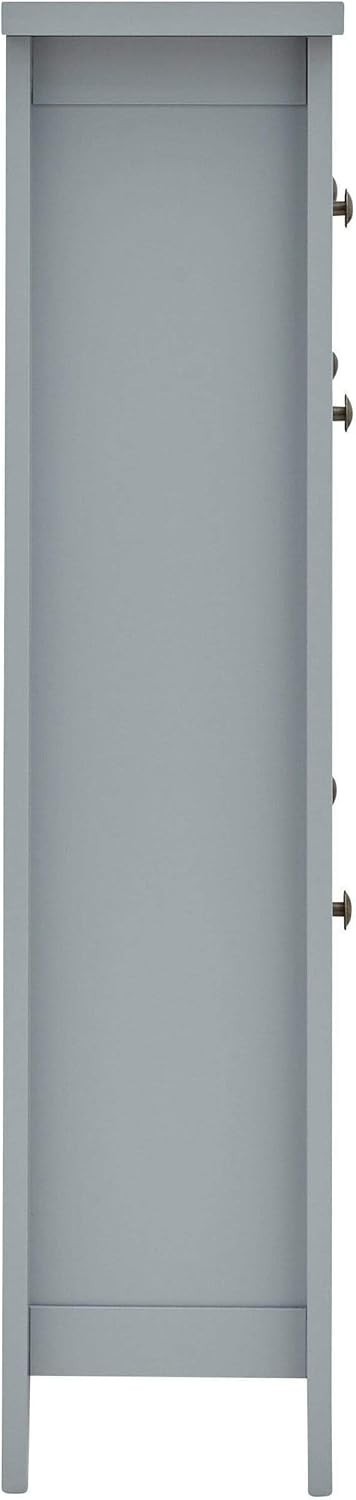Slim Shoe Storage Cabinet Grey 2-Door Drawer Unit Holds 12 Shoes H108cm