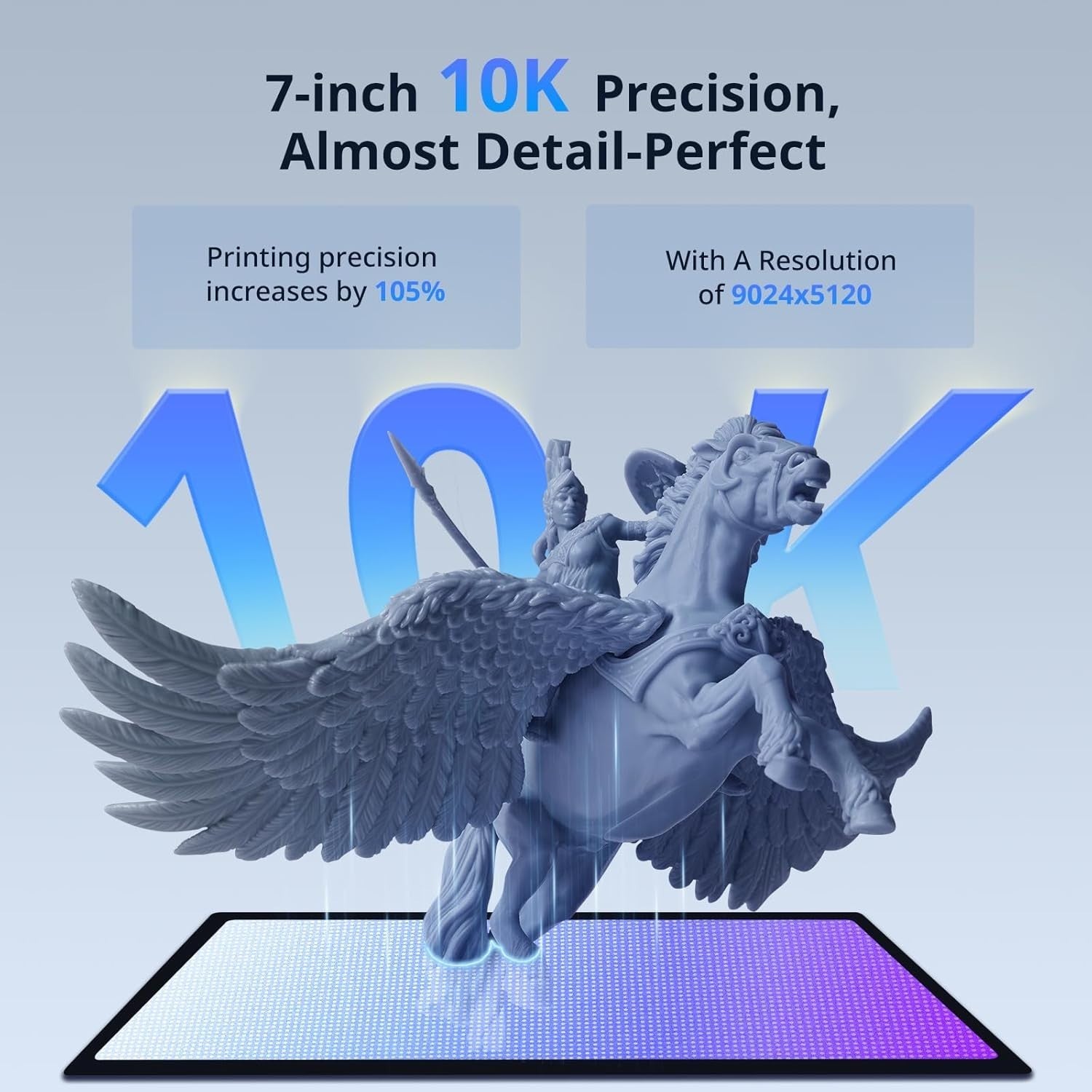 10K Resin 3D Printer 7” Mono LCD 120mm/h UV COB Precision Print