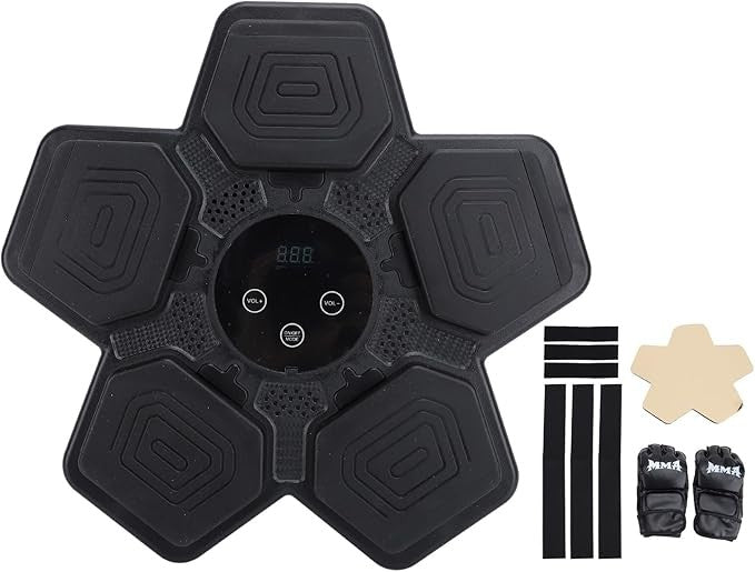 Music Boxing Machine Wall Mounted Bluetooth Punch Pad LED Training Game