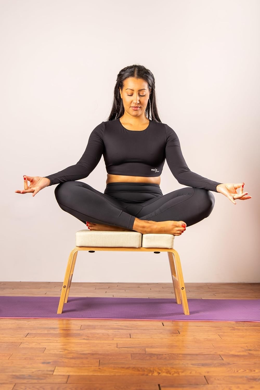 Wooden Headstand Yoga Bench Inversion Stool Strength Training Support