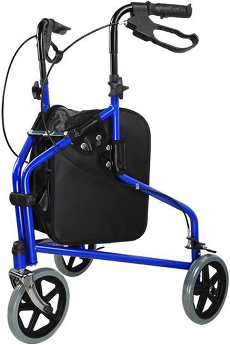 3 Wheel Rollator Walker Folding Lightweight Mobility Seat Bag Brakes