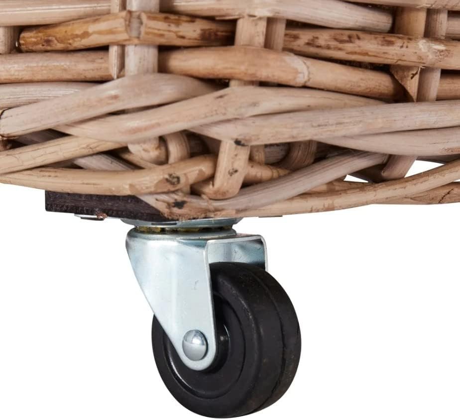 Large Kubu Rattan Laundry Basket on Wheels – Handmade Woven Storage Box 70x44x54
