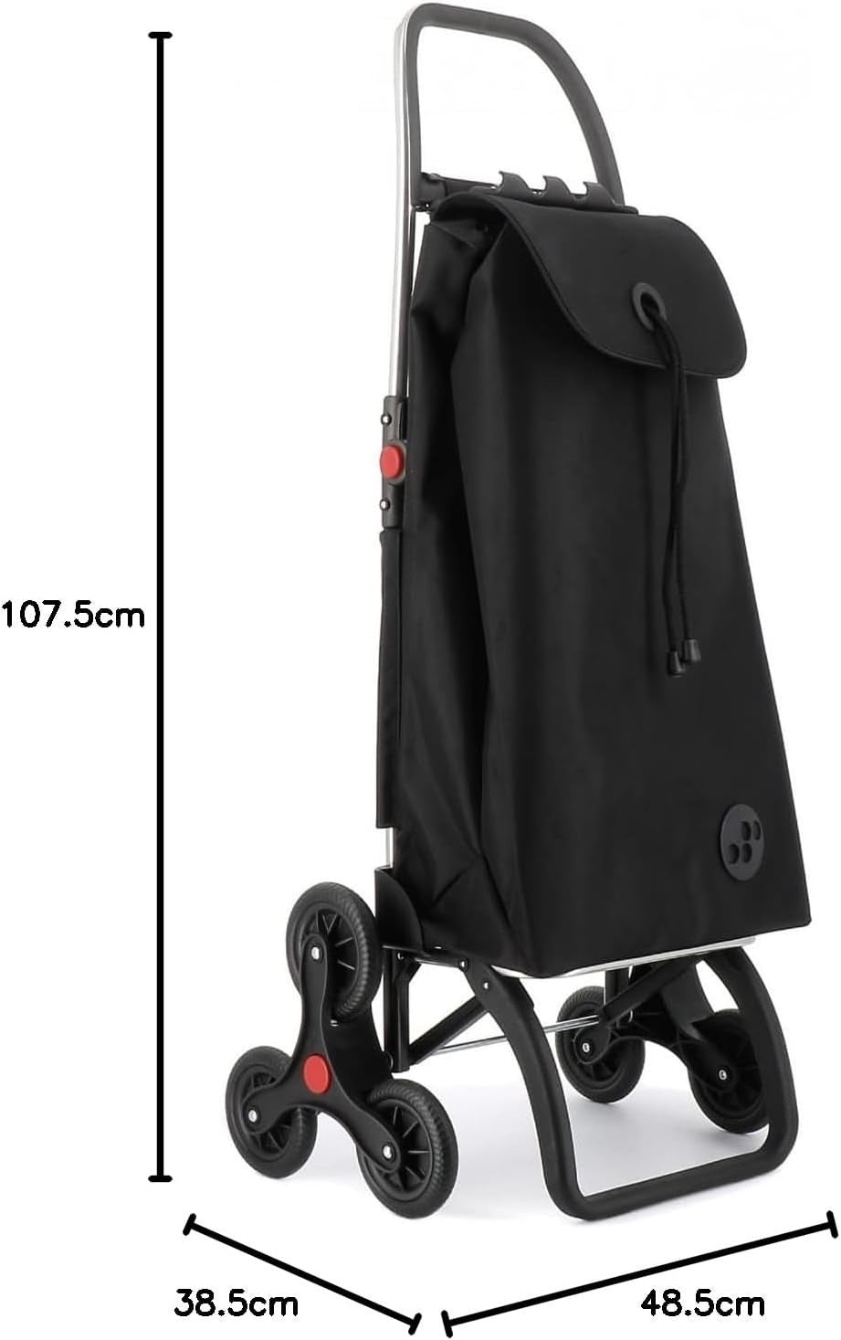 6-Wheel Stair Climber Folding Shopping Trolley Aluminium Bag Black