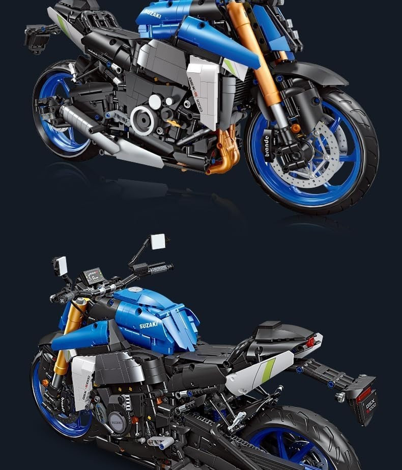 2046 PCS Technic Motorcycle Building Kit - Realistic Racing Superbike Model