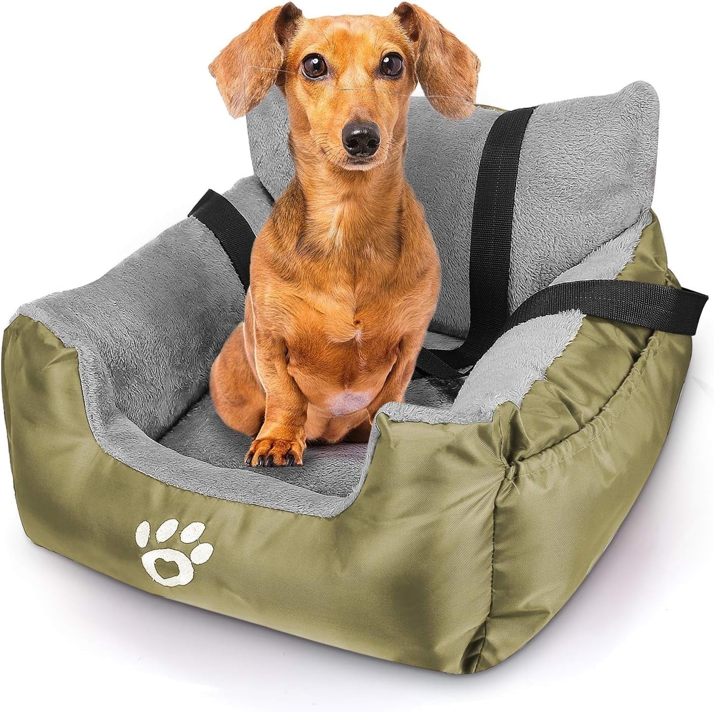 Dog Car Booster Seat Plush Travel Bed Safety Leash Waterproof 35lb