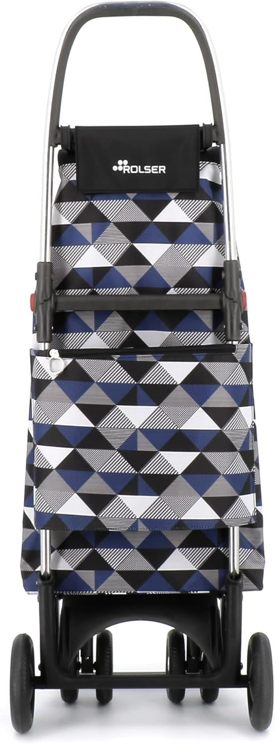 4 Wheel 2 Swivel Foldable Shopping Trolley Lightweight Aluminium Blue