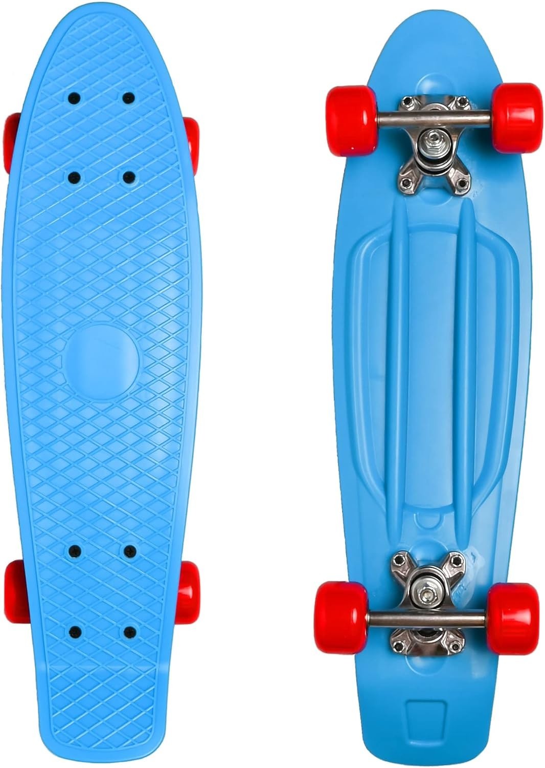 Retro 22" Cruiser Skateboard ABEC-7 Bearings Kids Teens Adults Blue