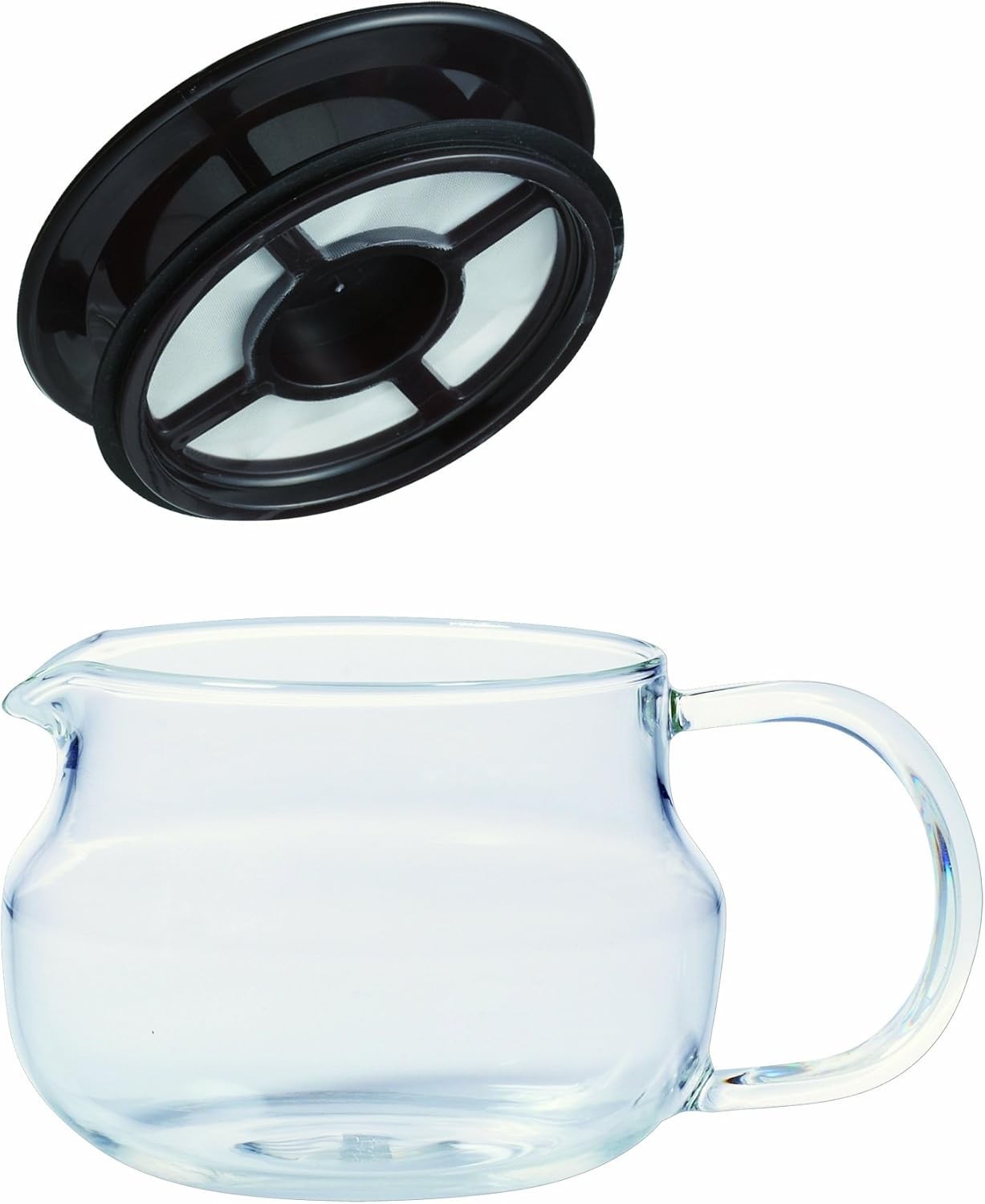 Glass Teapot 280ml with Stainless Steel Infuser Lid Tea Brewer Clear