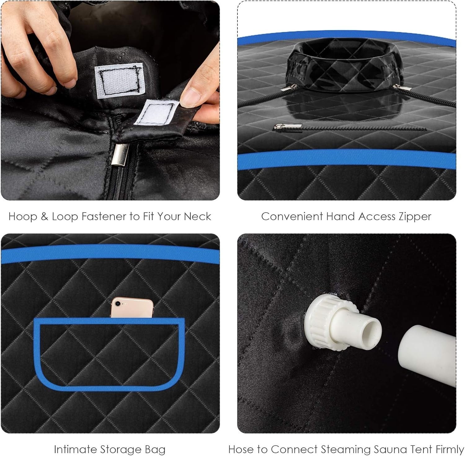 Portable Full Body Steam Sauna Tent Black – 3L Steamer, Chair & Remote