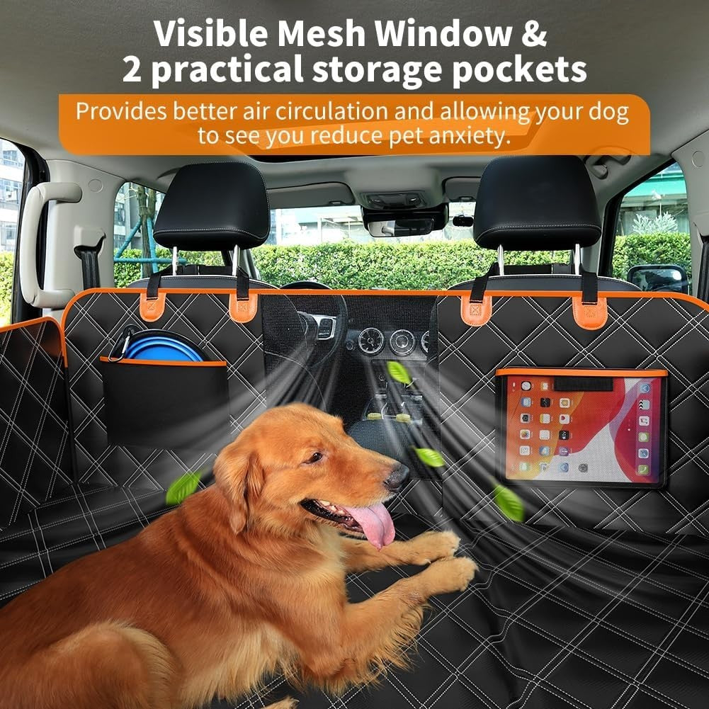 Hard Bottom Dog Car Hammock Back Seat Extender Waterproof 500lb Load