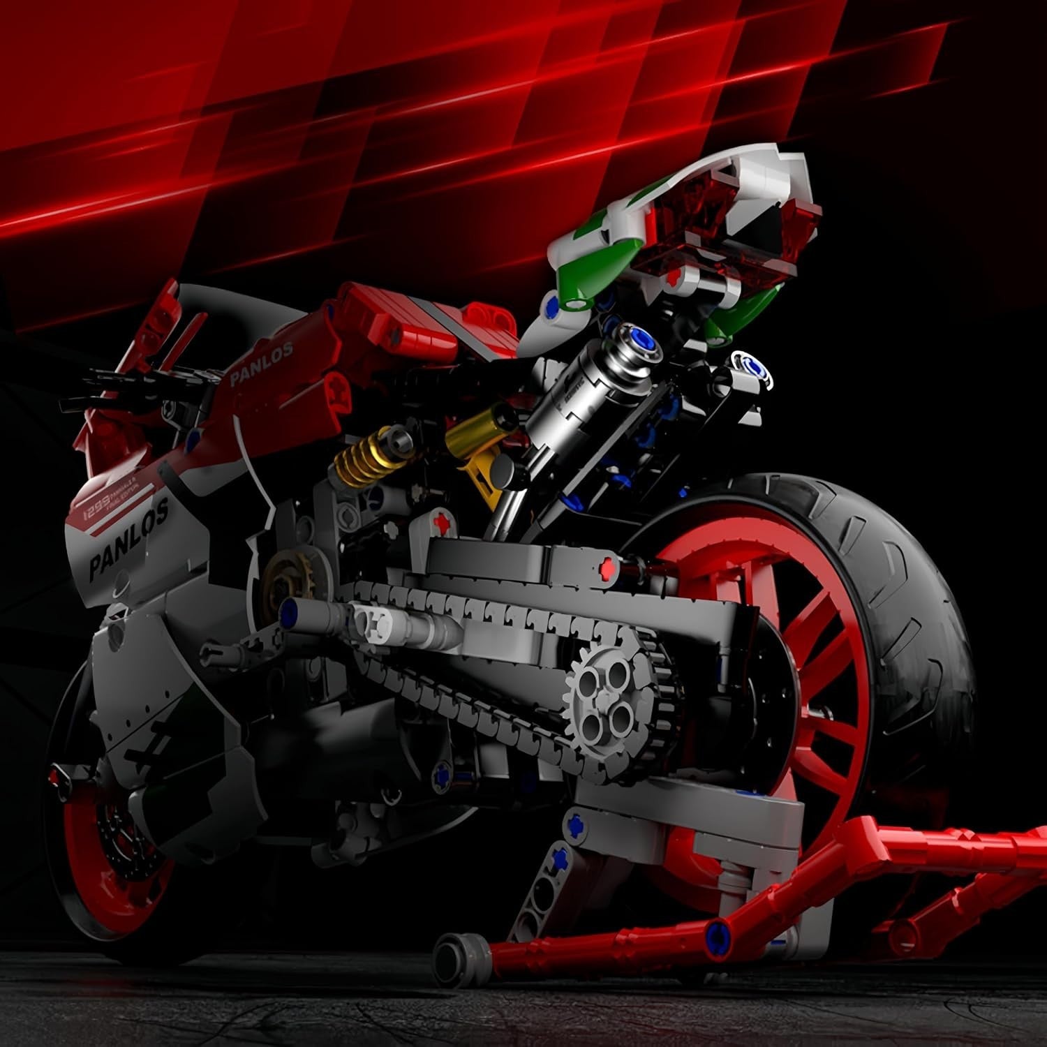 803-Piece Motorcycle Building Kit with Realistic Details & Safe ABS Plastic
